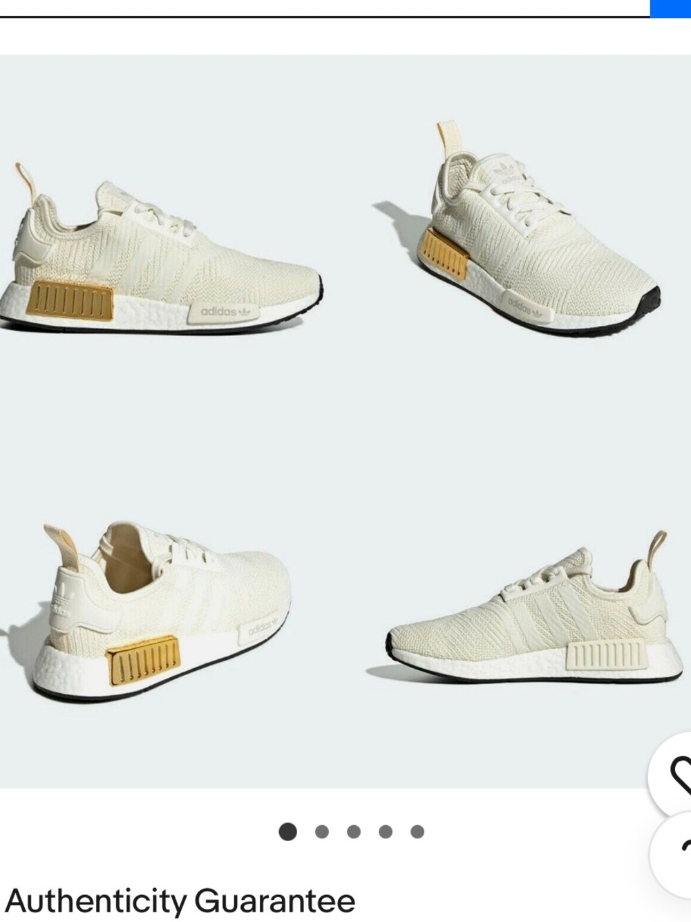 ADIDAS  NMD R1 Cream with Gold Heel Blocks